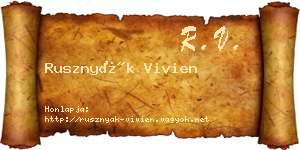 Rusznyák Vivien névjegykártya
